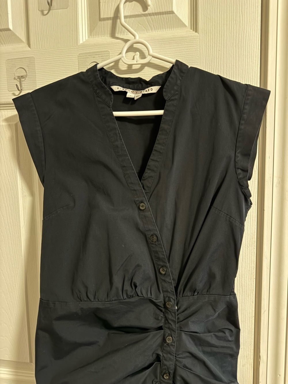 VERONICA BEARD Ruched Shirt Dress 8 - Picture 7 of 13